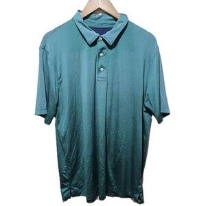 Brooks Brothers Performance Series Golf Polo Green & Navy Stripe XL